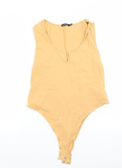 Womens UK Size 14 Boohoo Orange Basic Tank