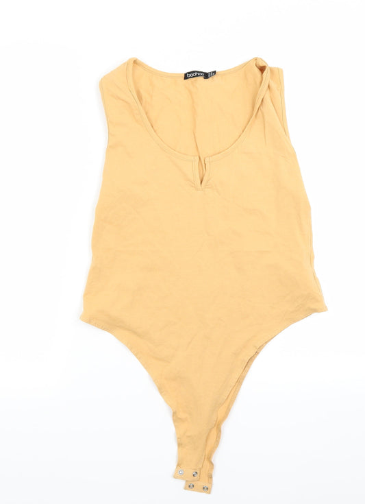 Womens UK Size 14 Boohoo Orange Basic Tank