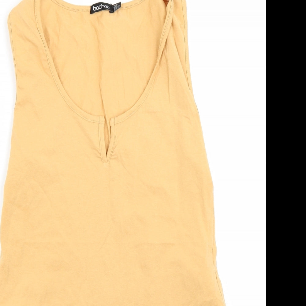 Womens UK Size 14 Boohoo Orange Basic Tank