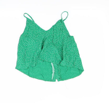 Womens UK Size 10 New Look Green Cropped Tank