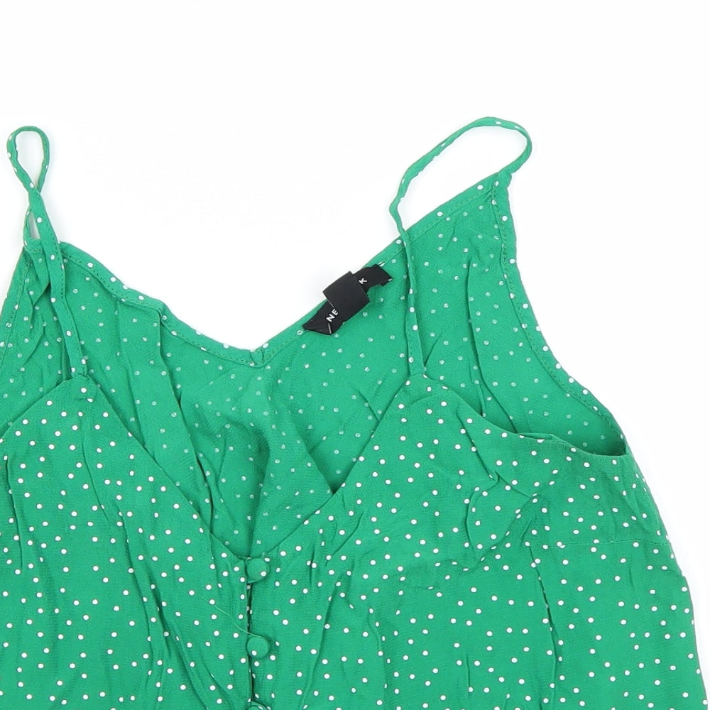 Womens UK Size 10 New Look Green Cropped Tank