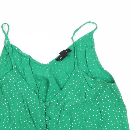 Womens UK Size 10 New Look Green Cropped Tank