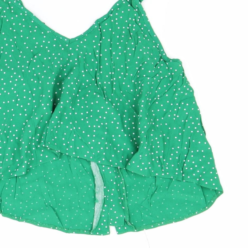 Womens UK Size 10 New Look Green Cropped Tank