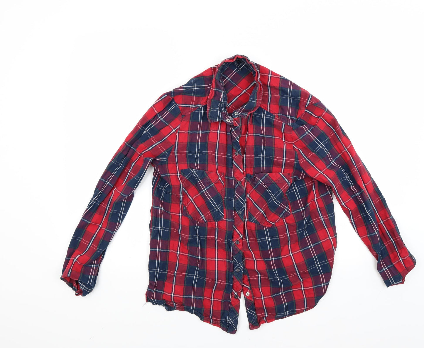 Womens UK Size L Berkertex Red Basic Button-Up