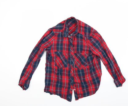 Womens UK Size L Berkertex Red Basic Button-Up