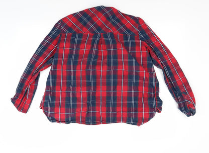 Womens UK Size L Berkertex Red Basic Button-Up