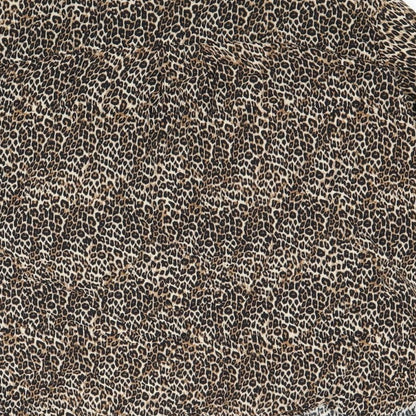 Womens UK Size S Bershka Brown Basic Button-Up