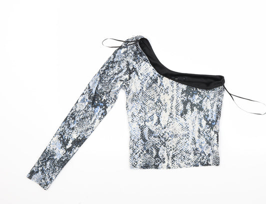 Womens UK Size 8 New Look Multicoloured Cropped Blouse