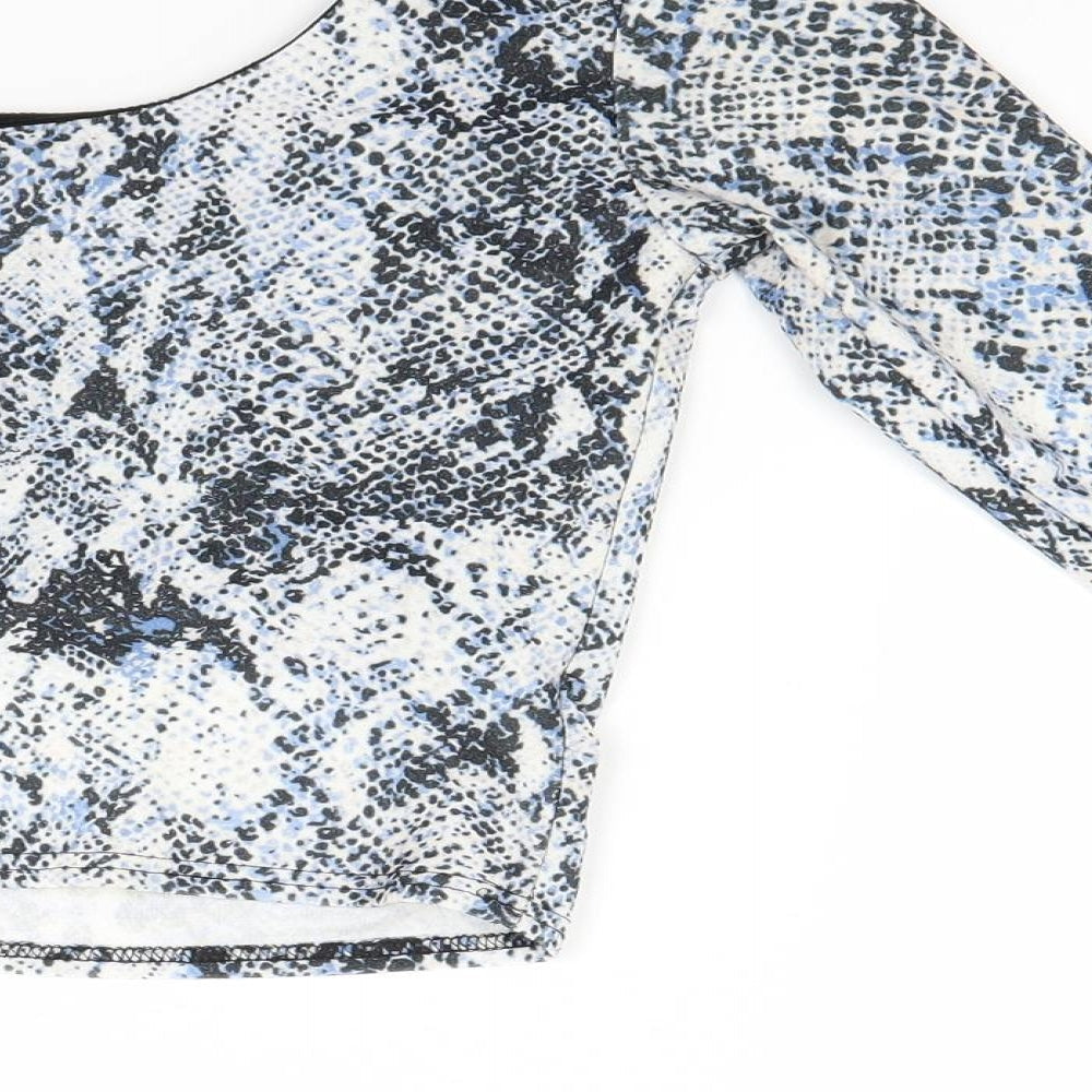 Womens UK Size 8 New Look Multicoloured Cropped Blouse