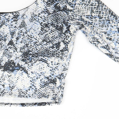 Womens UK Size 8 New Look Multicoloured Cropped Blouse