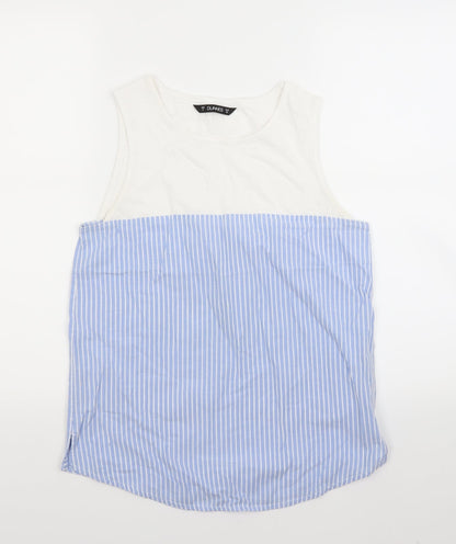 Dunnes Womens Beige Striped  Basic T-Shirt Size 8