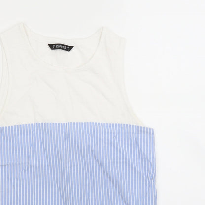 Dunnes Womens Beige Striped  Basic T-Shirt Size 8