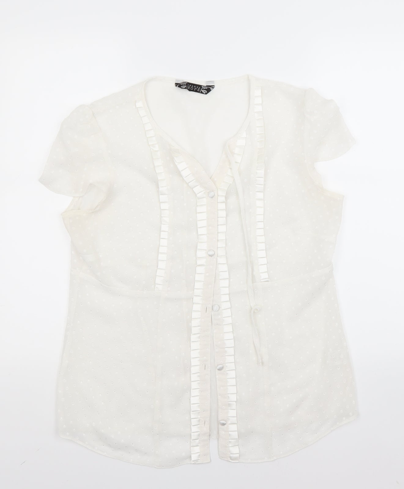 jonana Womens White   Basic Button-Up Size 12