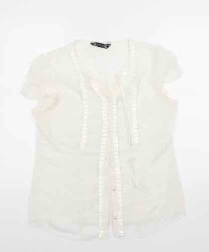 jonana Womens White   Basic Button-Up Size 12