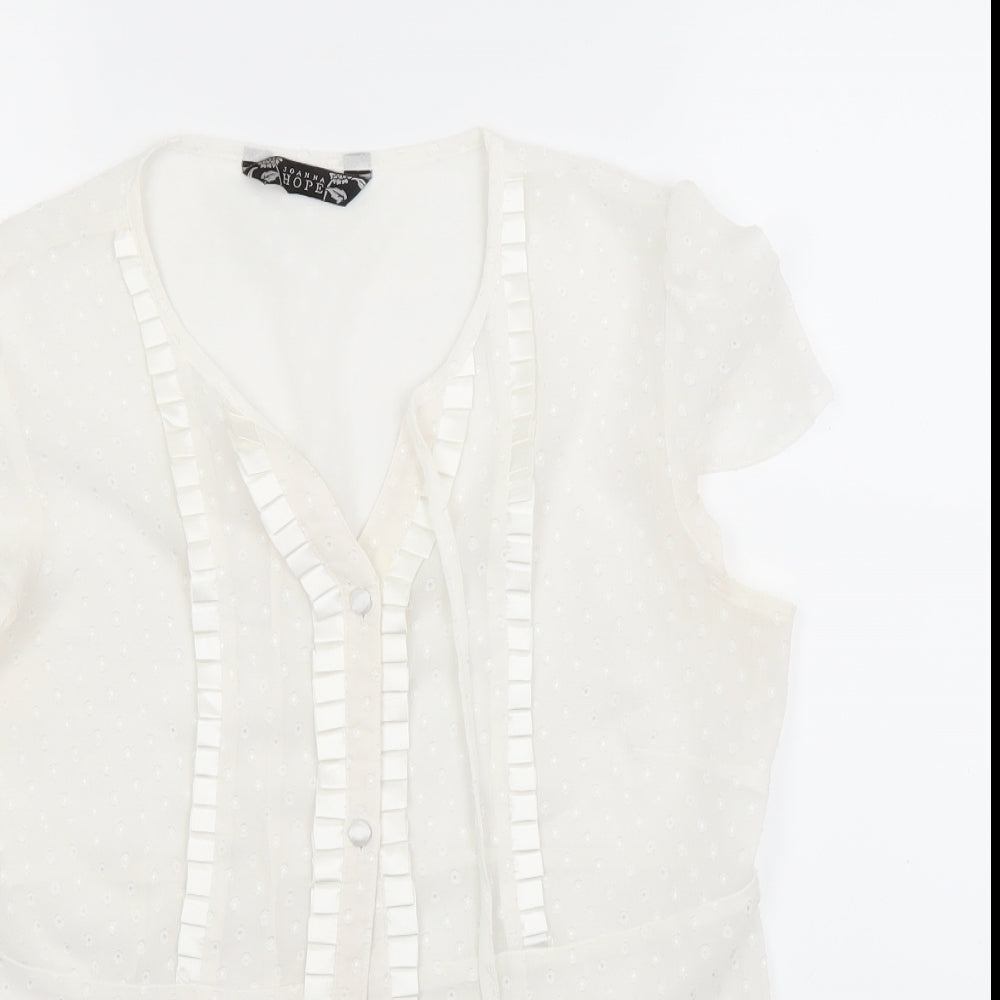 jonana Womens White   Basic Button-Up Size 12