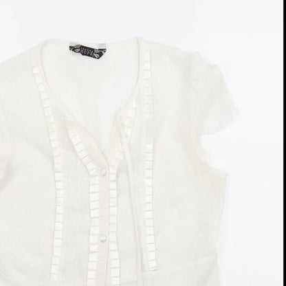 jonana Womens White   Basic Button-Up Size 12