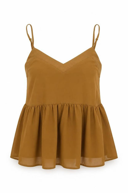 Womens UK Size S Glamorous Brown Basic Blouse