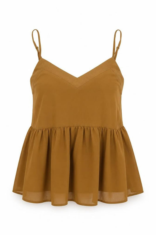 Womens UK Size S Glamorous Brown Basic Blouse