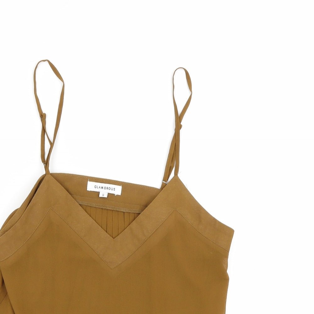 Womens UK Size S Glamorous Brown Basic Blouse
