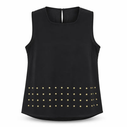 Pink Boom Womens Black  Mesh Basic Blouse Size L