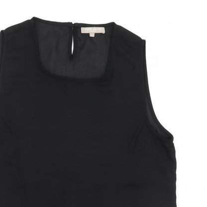 Pink Boom Womens Black  Mesh Basic Blouse Size L