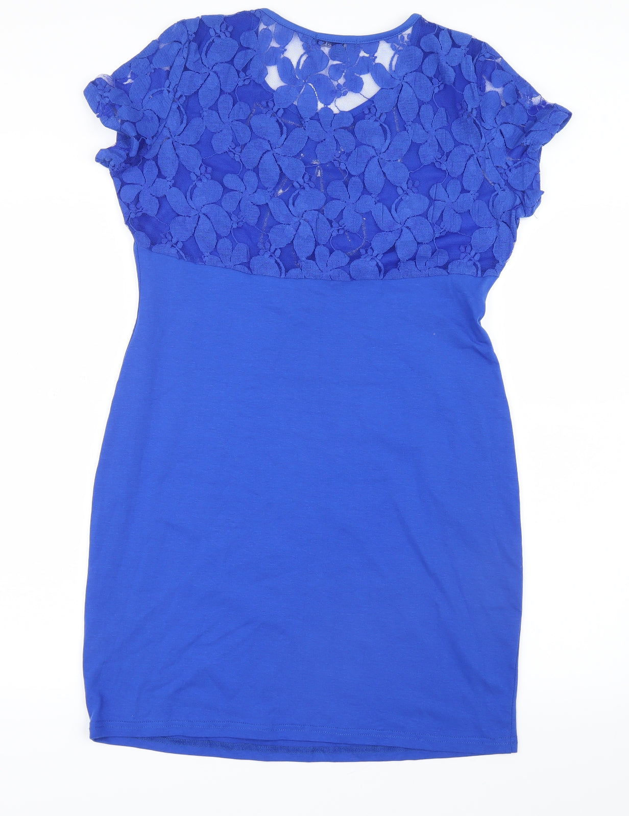 Frime Womens Blue   Shirt Dress  Size L  - Lace detail