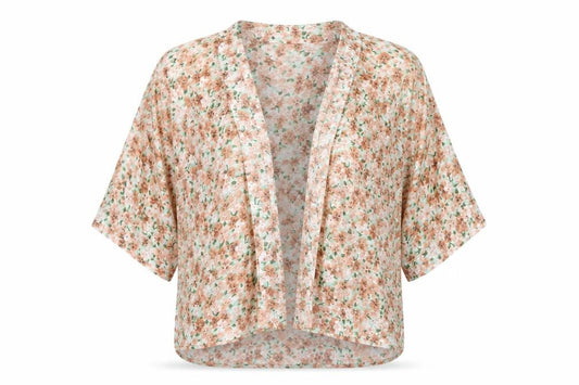 Influence Womens Green Floral Mesh Cardigan Jumper Size 14