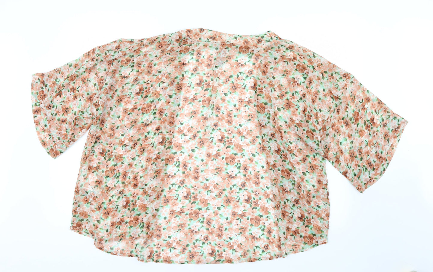Influence Womens Green Floral Mesh Cardigan Jumper Size 14