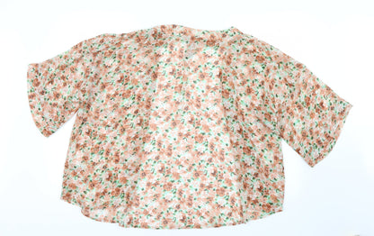 Influence Womens Green Floral Mesh Cardigan Jumper Size 14