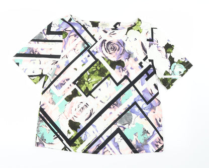 Papaya Womens Purple Geometric  Basic Blouse Size 12