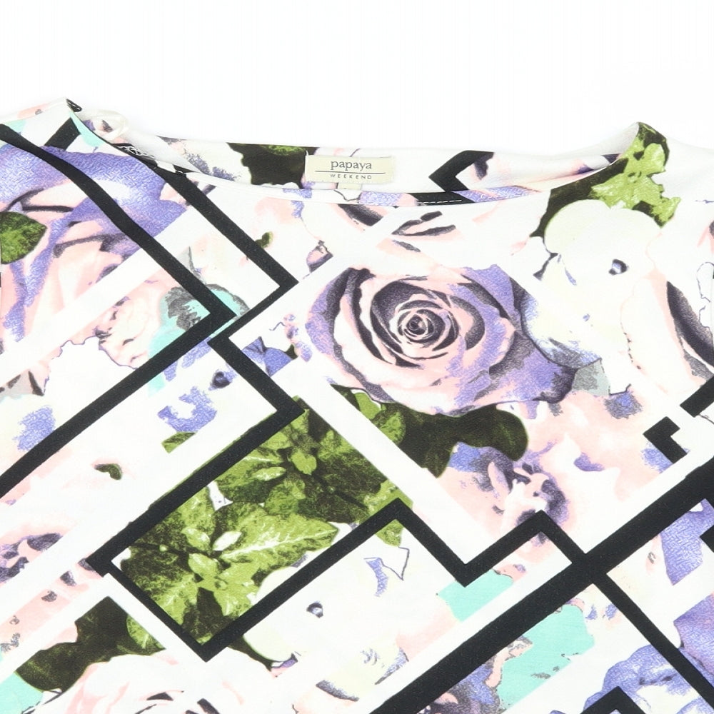 Papaya Womens Purple Geometric  Basic Blouse Size 12