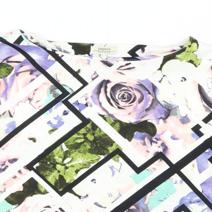 Papaya Womens Purple Geometric  Basic Blouse Size 12