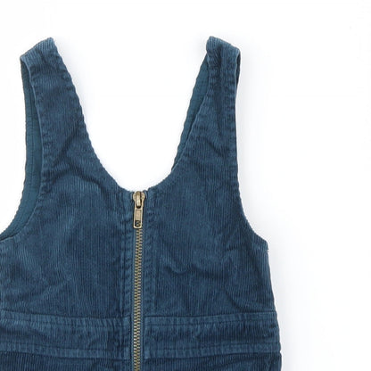 Art Class Girls Blue  Velvet Pinafore/Dungaree Dress  Size 2 Years