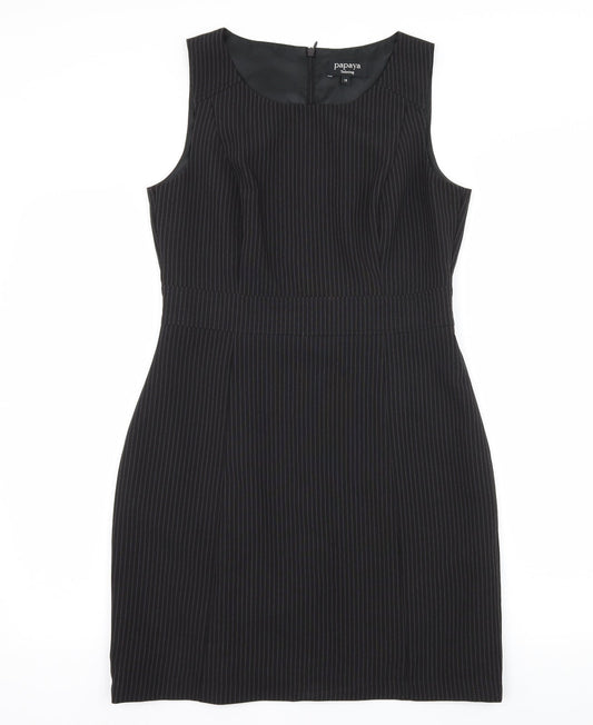 Papaya Womens Black Striped  A-Line  Size 12
