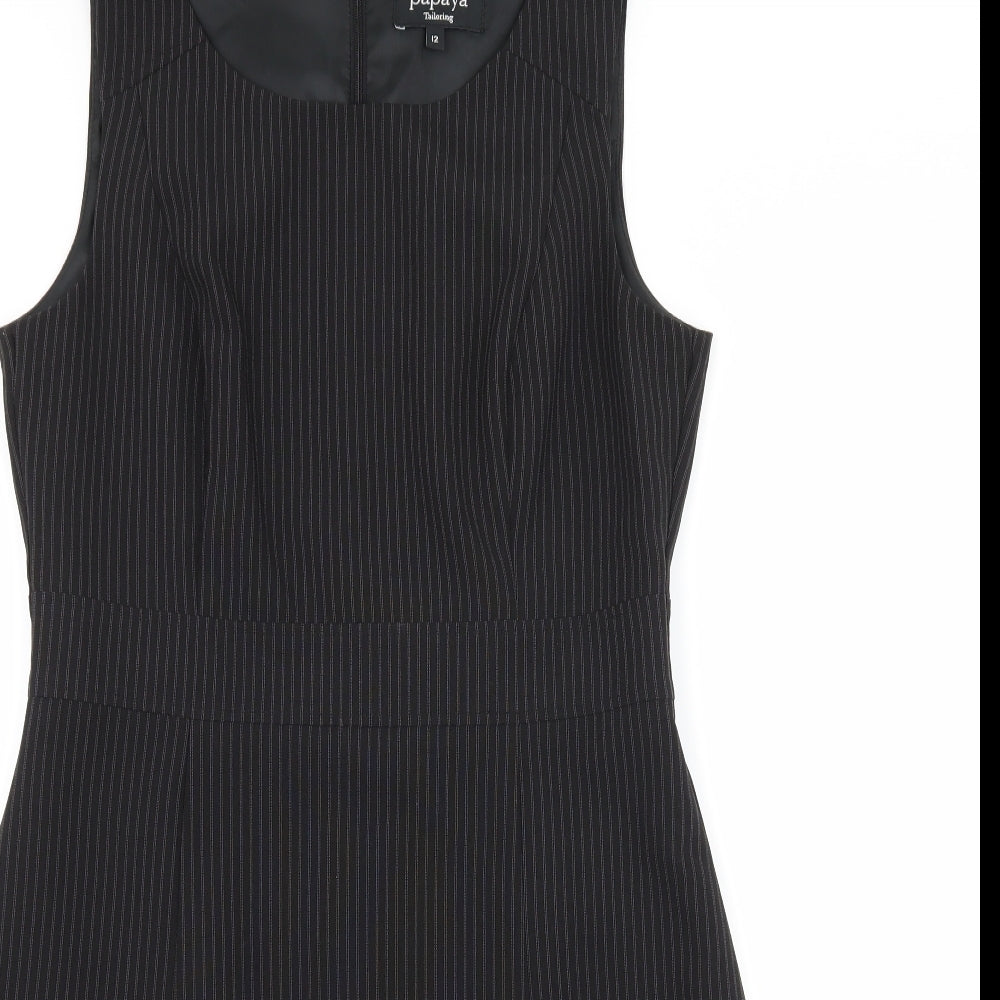 Papaya Womens Black Striped  A-Line  Size 12