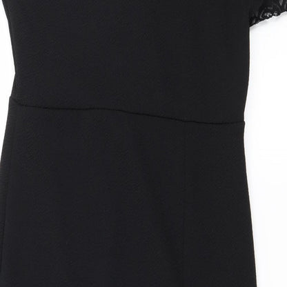 PRETTYLITTLETHING Womens Black   Pencil Dress  Size 12  - Lace detail
