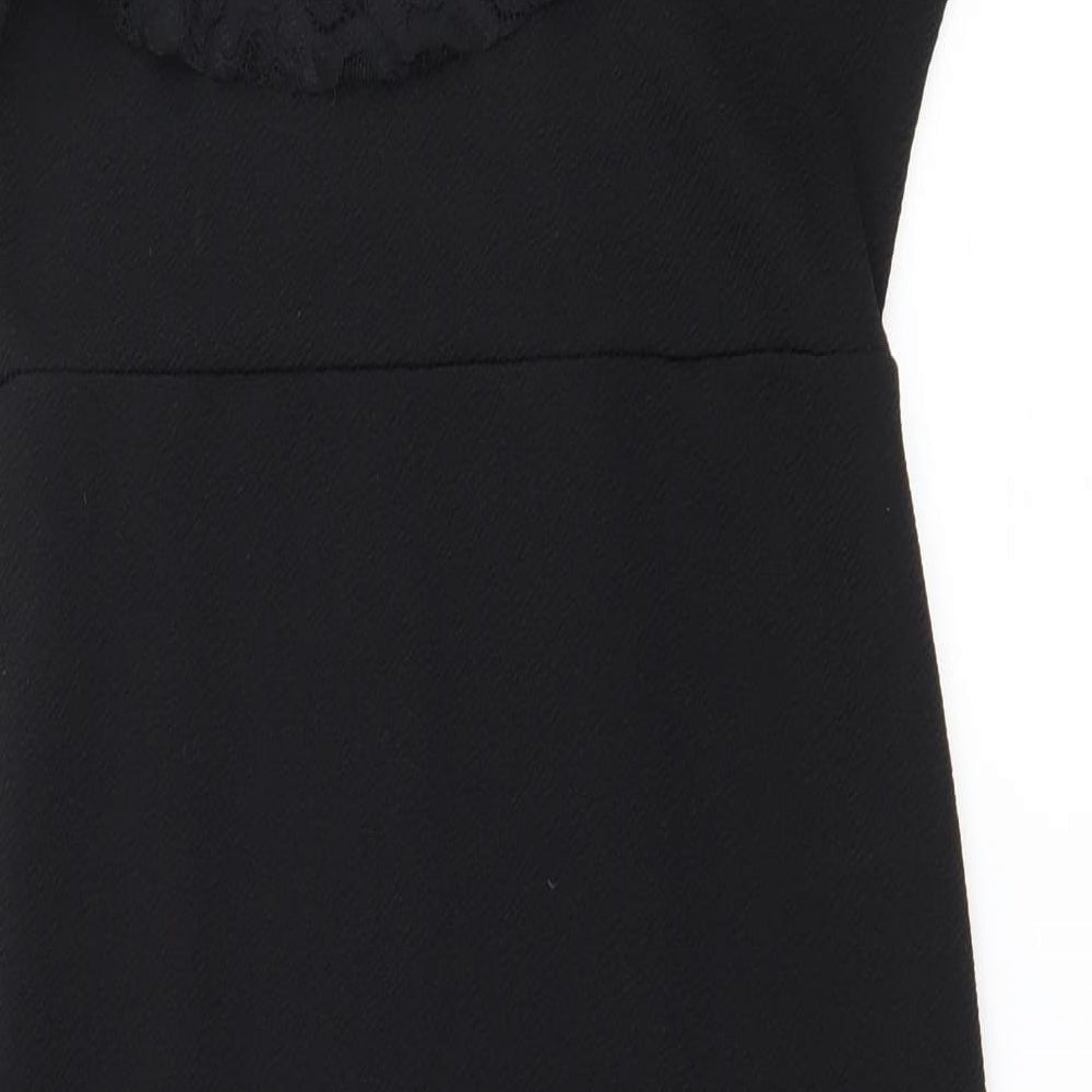 PRETTYLITTLETHING Womens Black   Pencil Dress  Size 12  - Lace detail