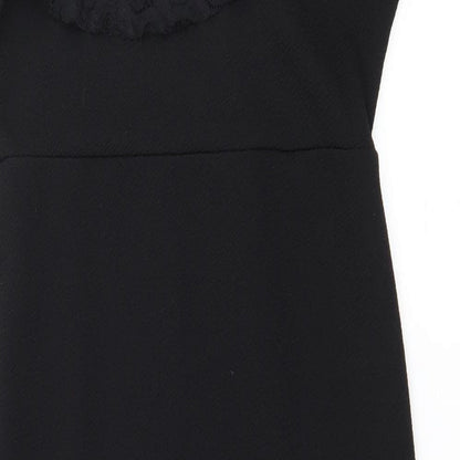 PRETTYLITTLETHING Womens Black   Pencil Dress  Size 12  - Lace detail