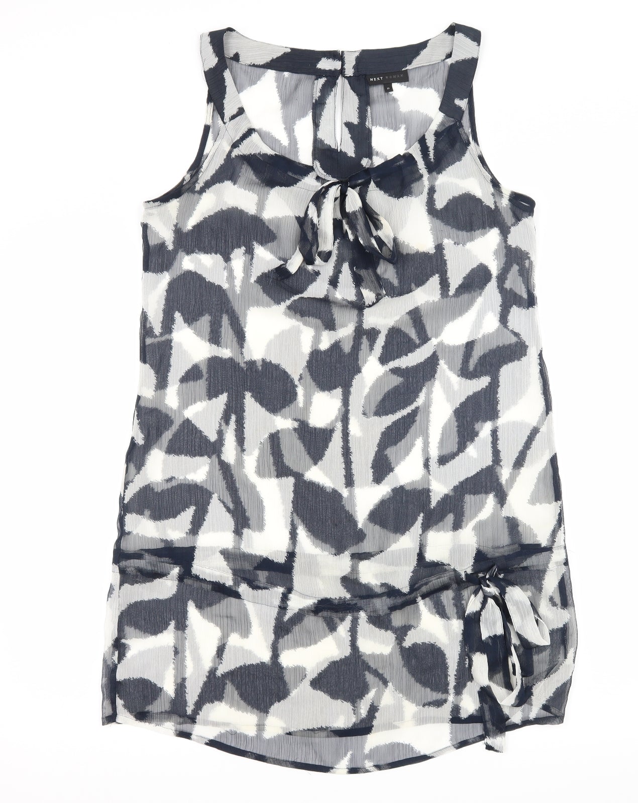 NEXT Womens Grey Geometric  A-Line  Size 12  - Sheer