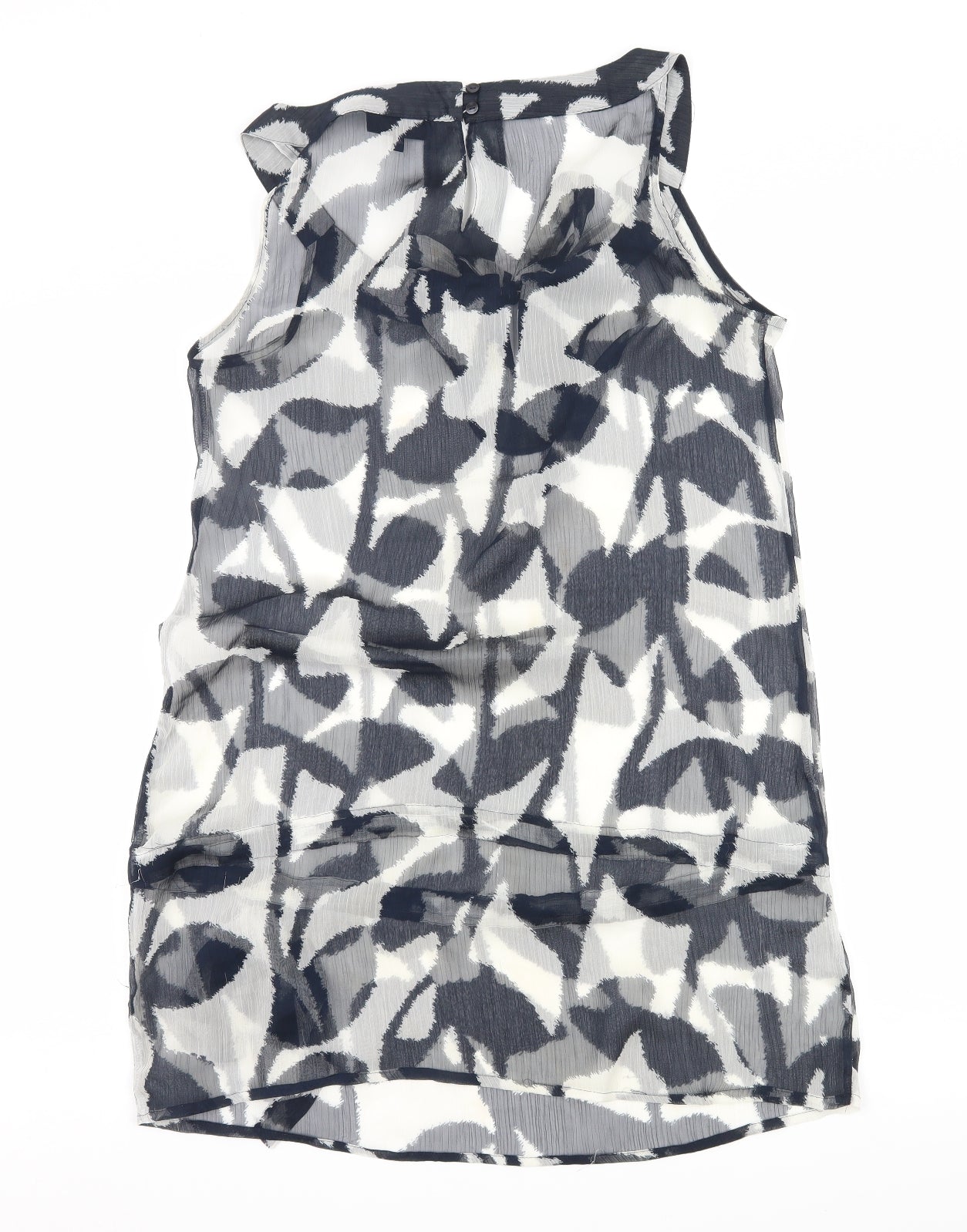 NEXT Womens Grey Geometric  A-Line  Size 12  - Sheer