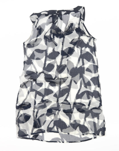 NEXT Womens Grey Geometric  A-Line  Size 12  - Sheer