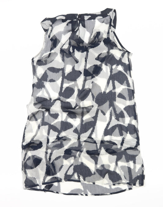 NEXT Womens Grey Geometric  A-Line  Size 12  - Sheer