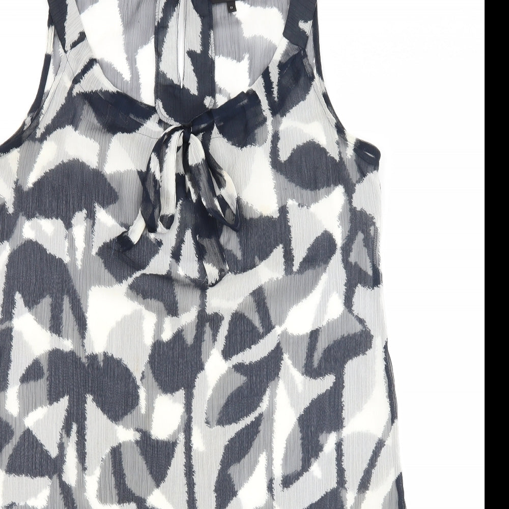 NEXT Womens Grey Geometric  A-Line  Size 12  - Sheer