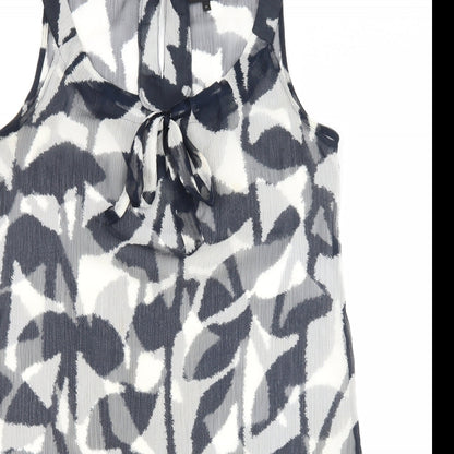 NEXT Womens Grey Geometric  A-Line  Size 12  - Sheer