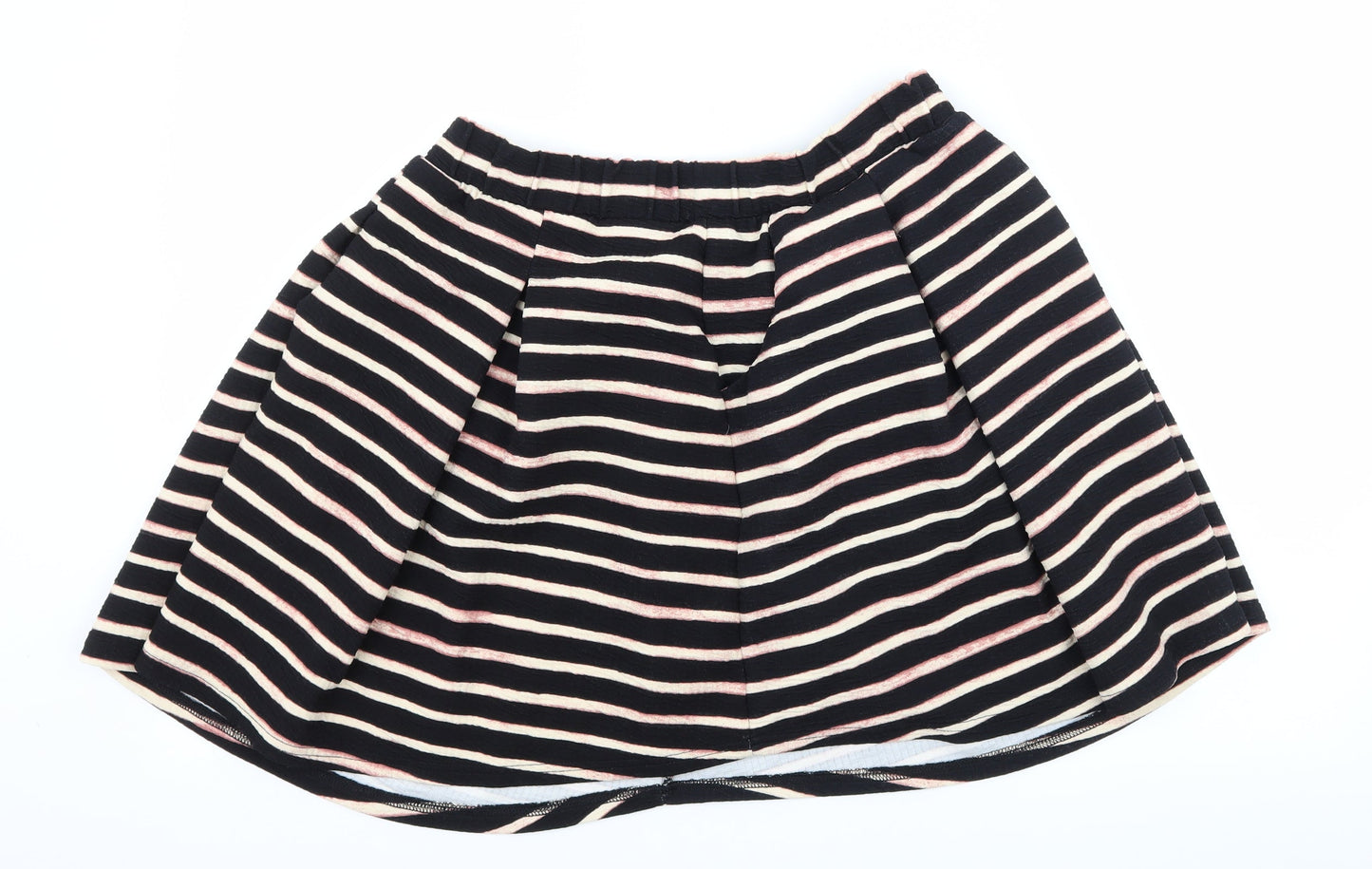 NEXT Womens Black Striped  Flare Skirt Size 14