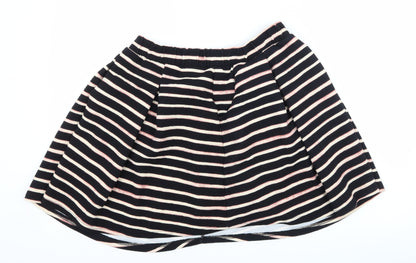 NEXT Womens Black Striped  Flare Skirt Size 14