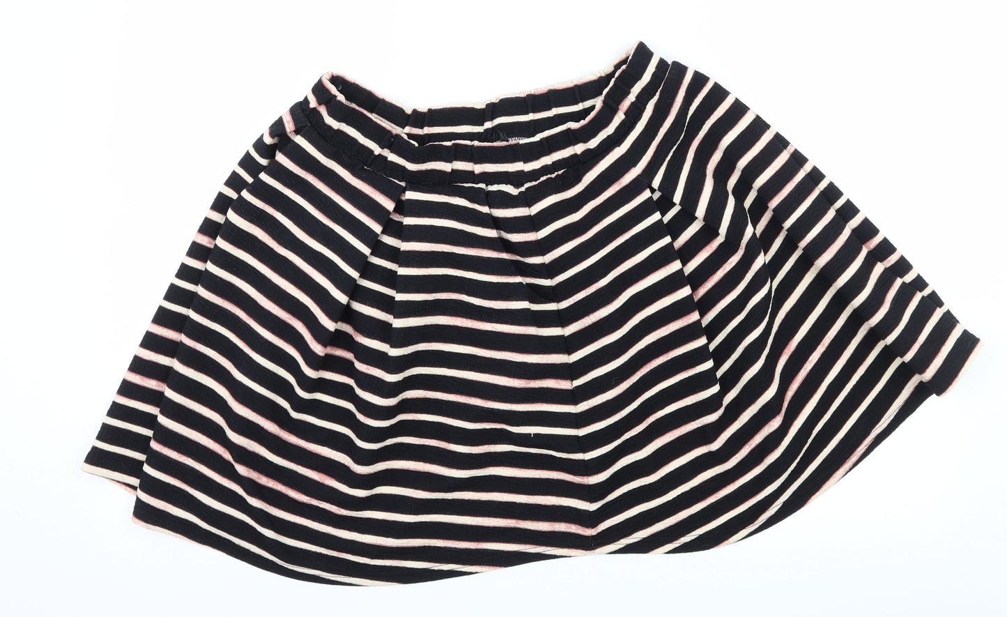 NEXT Womens Black Striped  Flare Skirt Size 14
