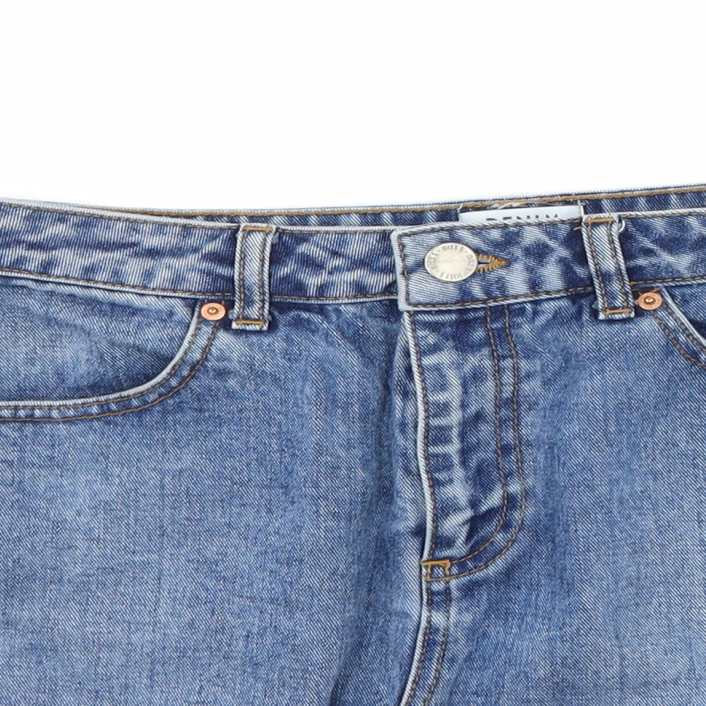 Miss Selfridge Womens Blue  Denim A-Line Skirt Size 10