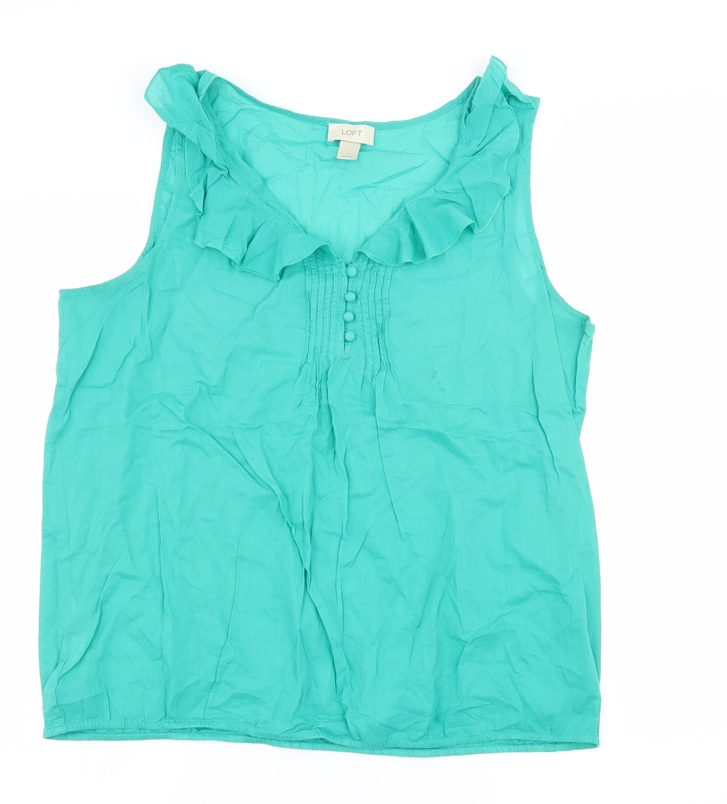 Womens UK Size L LOFT Green Basic Blouse