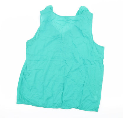 Womens UK Size L LOFT Green Basic Blouse